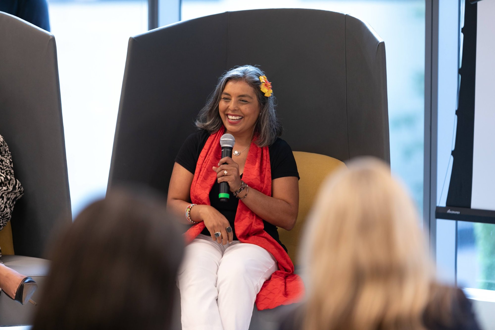Karen Craggs at a fireside chat